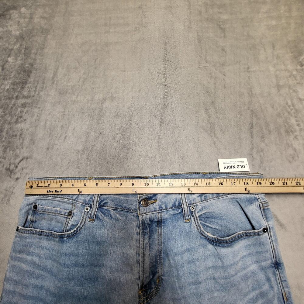 Old‎ Navy Jeans Mens 38x30 Blue Light Wash Straight Denim Stretch Pockets - Picture 9 of 11